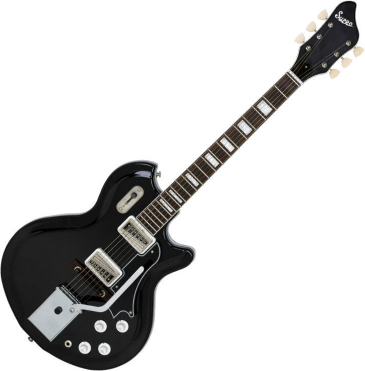 Guitare électrique Supro Coronado II Vibrato Americana Guitar Jet Black