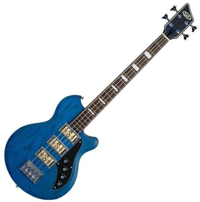 Basse électrique Supro Huntington 3 Bass Guitar with Piezo Transparent Blue