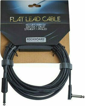 Kabel za glasbilo RockBoard Flat Črna 6 m Ravni - Kotni - 1