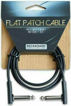 Kabel rozgałęziacz, Patch kabel RockBoard Flat Patch Cable Gold Czarny 80 cm Kątowy - Kątowy - 1