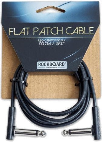 Adapteri/patch-kaapeli RockBoard Flat Patch Cable Musta 100 cm Kulma-kulma