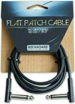 Prepojovací kábel, Patch kábel RockBoard Flat Patch Cable Čierna 100 cm Zalomený - Zalomený - 1
