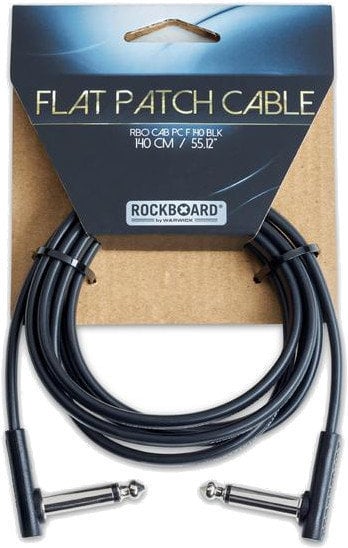 Prepojovací kábel, Patch kábel RockBoard Flat Patch Cable Čierna 140 cm Zalomený - Zalomený