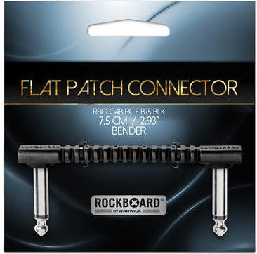 Patch Cable RockBoard RBO-CAB-PC-F-B75-BLK 10 cm Angled - Angled Patch Cable