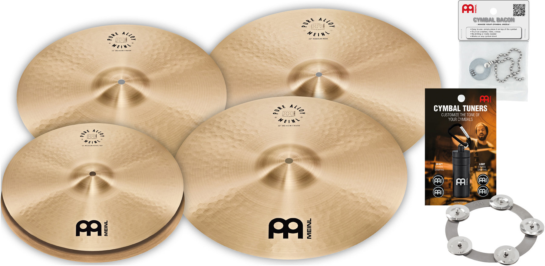 Bekkenset Meinl PA14161820M Pure Alloy complete cymbal set