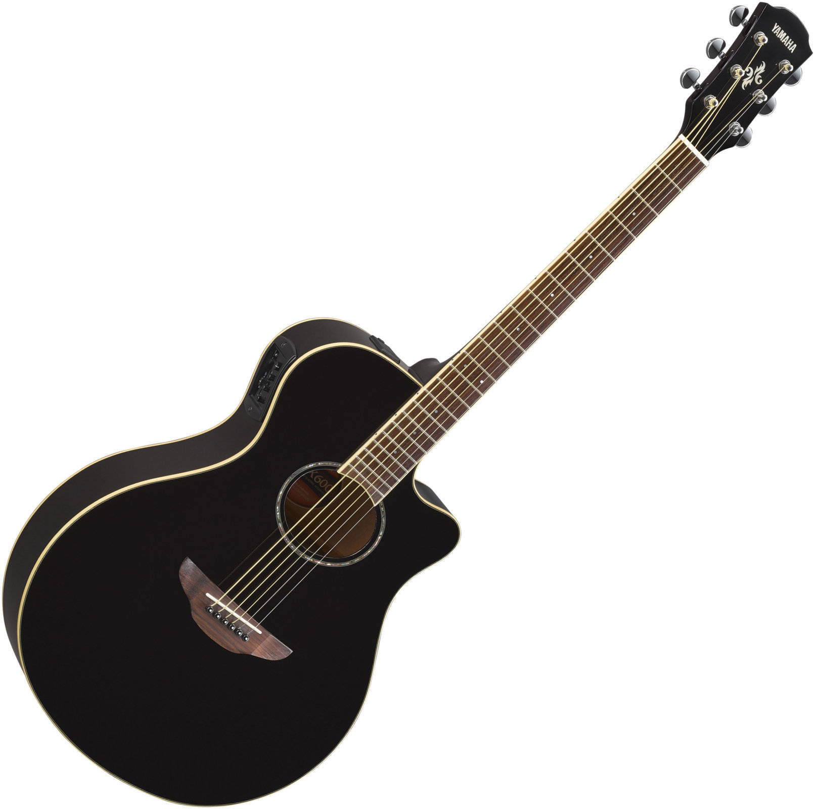 Guitare Jumbo acoustique-électrique Yamaha APX600 Noir