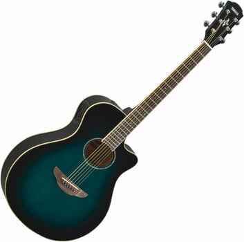 Guitare Jumbo acoustique-électrique Yamaha APX600 Oriental Blue Burst - 1