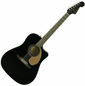 Dreadnought elektro-akoestische gitaar Fender Redondo Player Jetty Black - 1