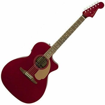 Jumbo elektro-akoestische gitaar Fender Newporter Player Candy Apple Red - 1