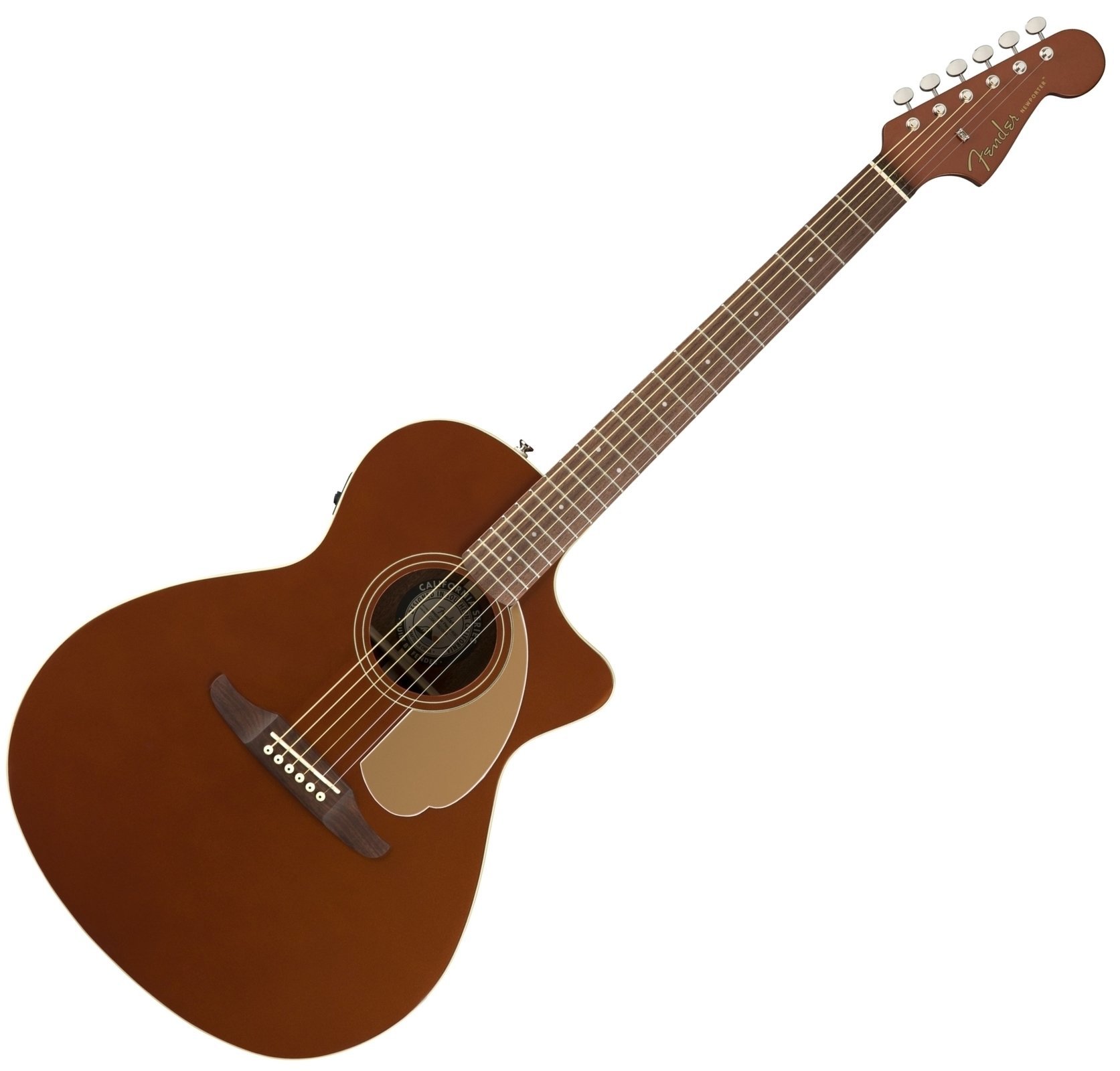 Guitare Jumbo acoustique-électrique Fender Newporter Player Rustic Copper