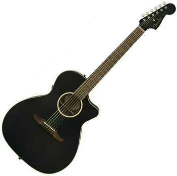 Jumbo elektro-akoestische gitaar Fender Newporter Special Matte Black - 1