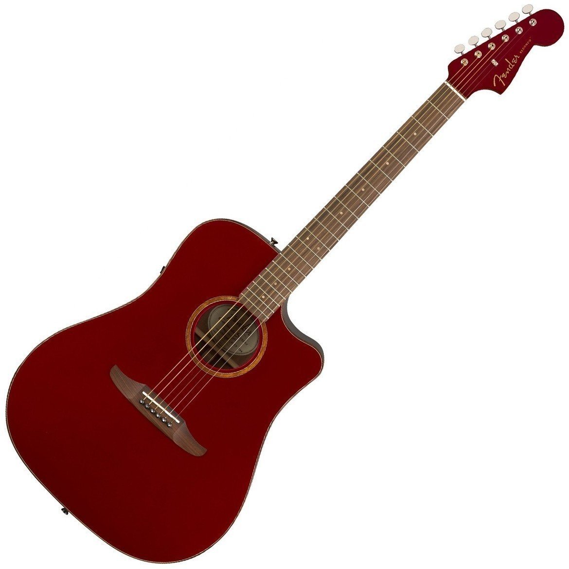 Guitare Dreadnought acoustique-électrique Fender Redondo Classic Hot Rod Red Metallic w/bag