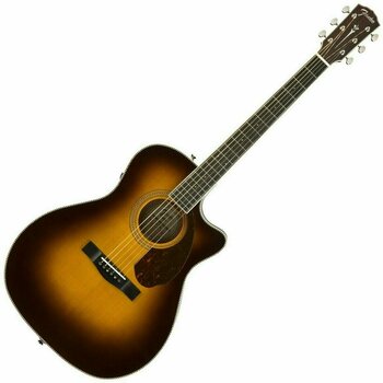 Elektro-akoestische gitaar Fender PM-4CE Auditorium Limited Vintage Sunburst - 1