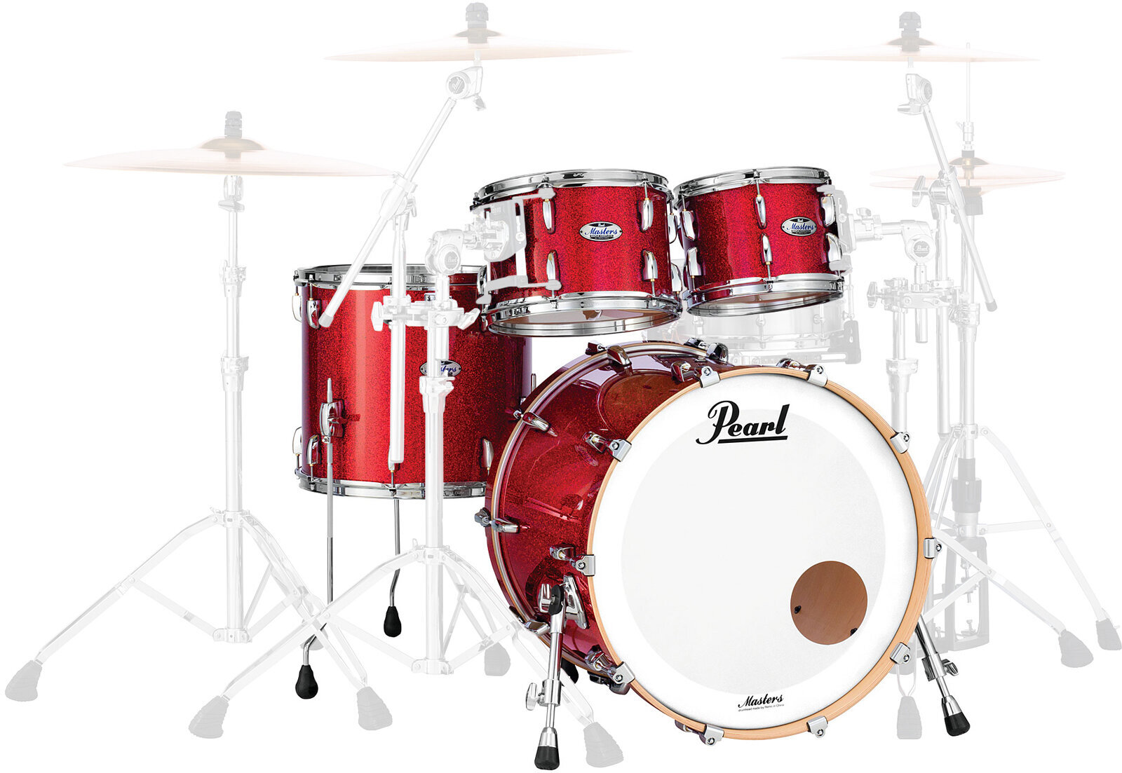 Akustik-Drumset Pearl MCT924XEP-C319 Masters Maple Complete Inferno Red Sparkle