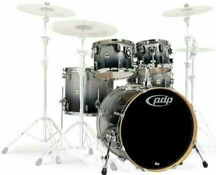 Akustická bicí souprava PDP by DW Concept Shell Pack 5 pcs 22" Silver to Black Sparkle - 1