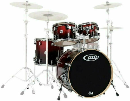 Akustická bicí souprava PDP by DW CM3 Concept Maple Shellset Red to Black Sparkle - 1