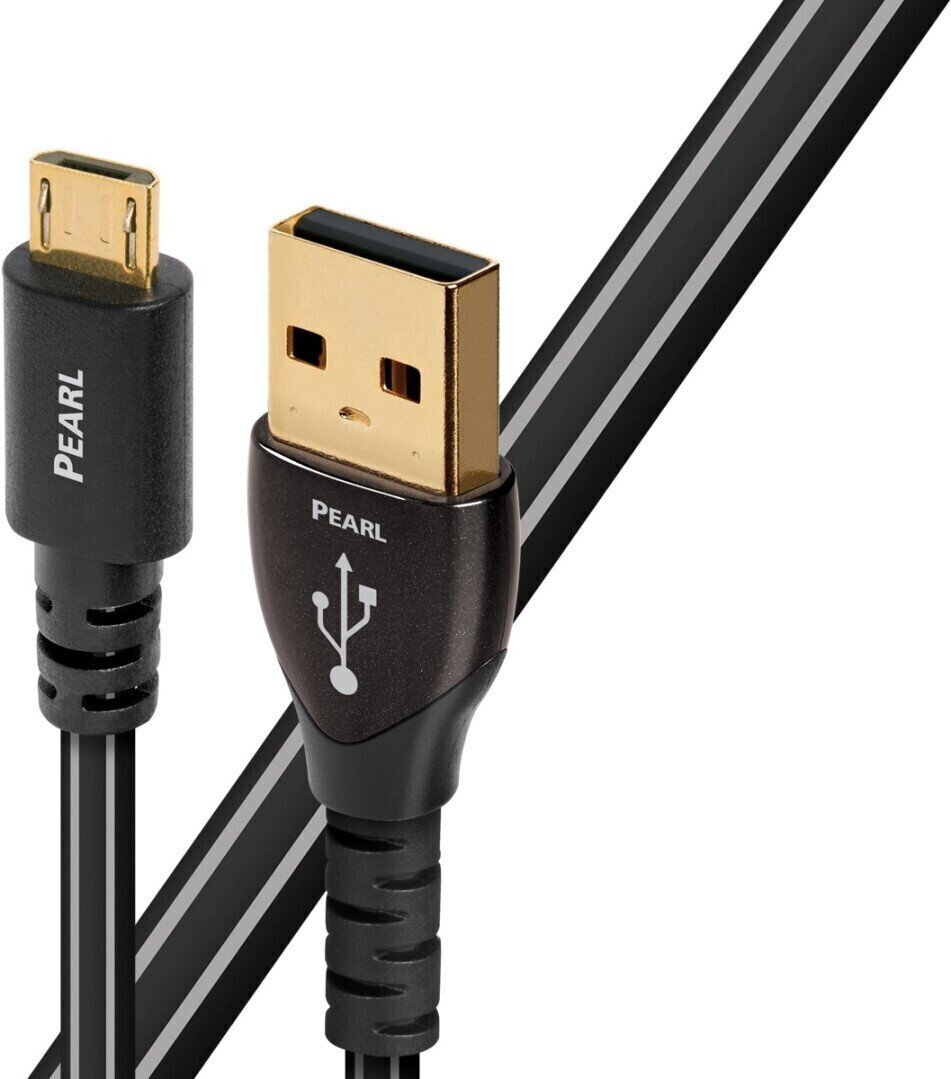 Câble USB Salut-Fi AudioQuest Pearl 0,75 m Blanc-Noir Câble USB Salut-Fi