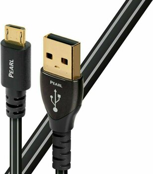 Hi-Fi USB-kabel AudioQuest Pearl 0,75 m Svart-Vit Hi-Fi USB-kabel - 1