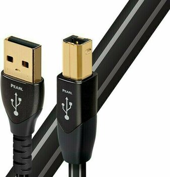 Câble USB Salut-Fi AudioQuest Pearl 5 m Blanc-Noir Câble USB Salut-Fi - 1