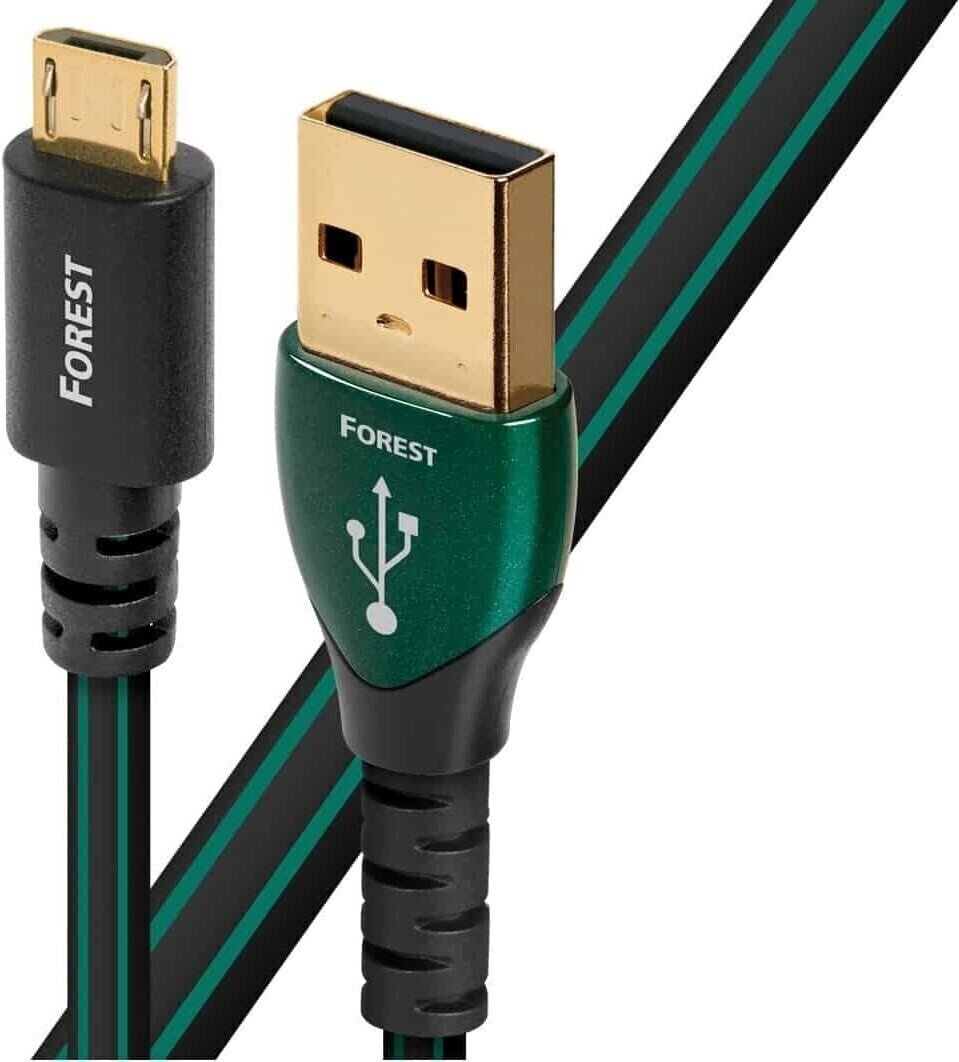 Cablu USB Hi-Fi AudioQuest Forest 0,75 m Negru-Verde Cablu USB Hi-Fi