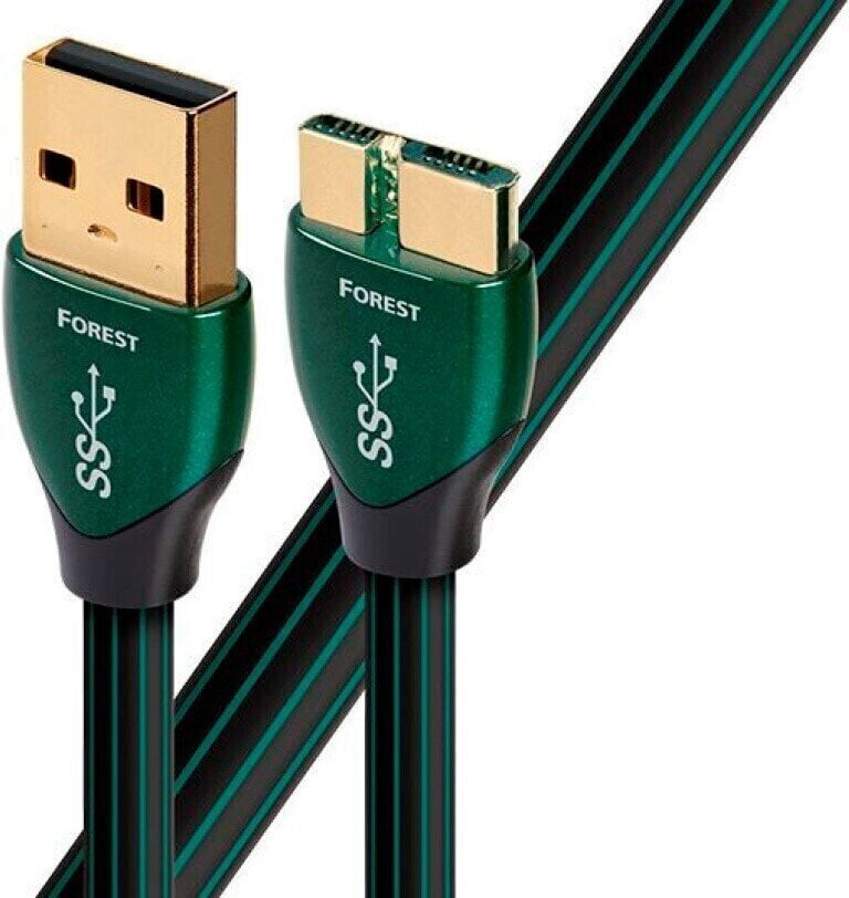 Hi-Fi USB-kaapeli AudioQuest Forest 0,75 m Musta-Vihreä Hi-Fi USB-kaapeli