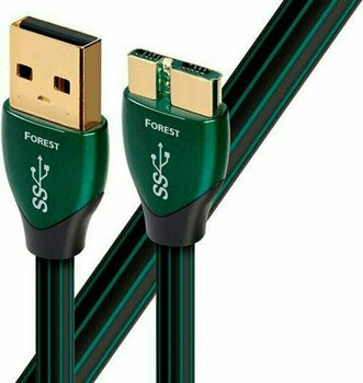 Hi-Fi USB-kaapeli AudioQuest Forest 0,75 m Musta-Vihreä Hi-Fi USB-kaapeli - 1