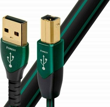 Hi-Fi USB-kábel AudioQuest Forest 1,5 m Fekete-Zöld Hi-Fi USB-kábel - 1