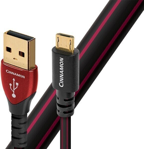 Hi-Fi USB-kabel AudioQuest Cinnamon 0,75 m Rød-Sort Hi-Fi USB-kabel