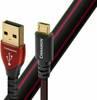 Cabo USB Hi-Fi AudioQuest Cinnamon 0,75 m Preto-Vermelho Cabo USB Hi-Fi - 1
