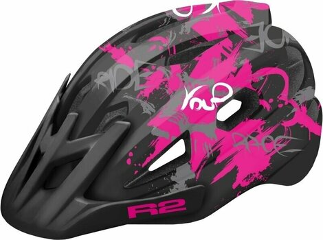 Otroška kolesarska čelada R2 Wheelie Helmet Black/Pink/White Matt S Otroška kolesarska čelada - 1