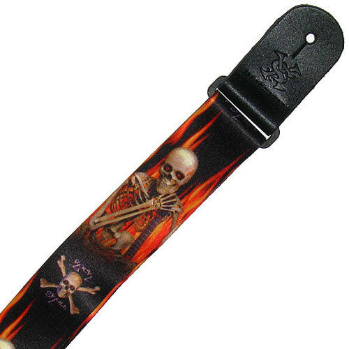 Textile guitar strap SX GSP2 Fire Skull