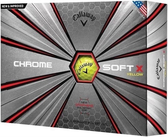 Нова топка за голф Callaway Chrome Soft X Yellow 18