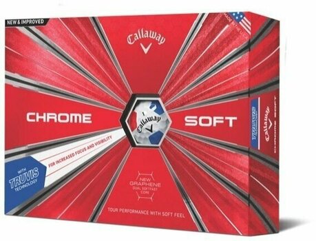 Bolas de golfe Callaway Chrome Soft 18 Truvis Red/Blue - 1
