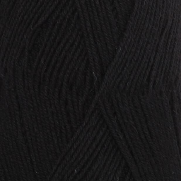 Νήμα Πλεξίματος Drops Fabel Uni Colour 400 Black