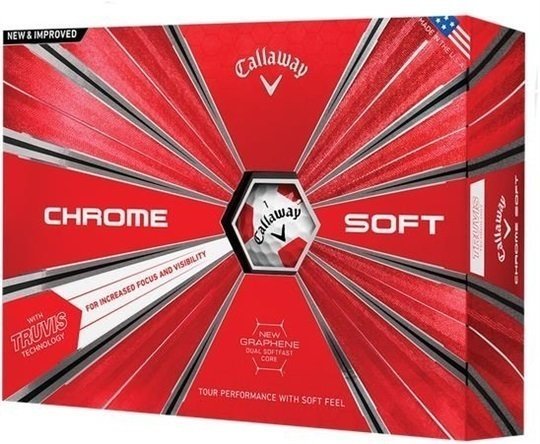 Piłka golfowa Callaway Chrome Soft 18 Truvis Red