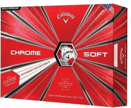 Bolas de golfe Callaway Chrome Soft 18 Truvis Red - 1