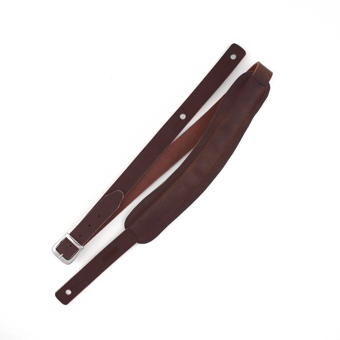 Leather guitar strap Richter Slim Deluxe Buffalo Brown