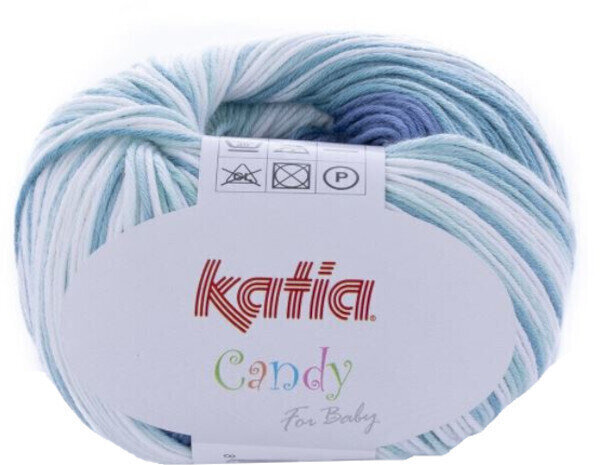 Fil à tricoter Katia Candy 673 Green/White/Blue/Mustard Fil à tricoter
