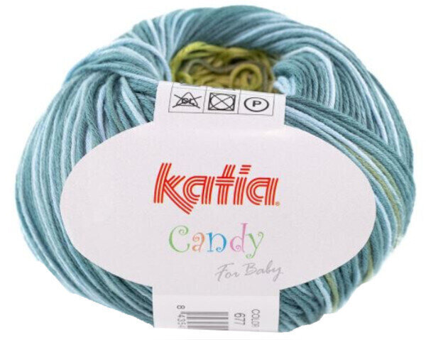 Pletací příze Katia Candy 677 Green/White/Blue Pletací příze