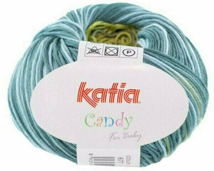 Pletací příze Katia Candy 677 Green/White/Blue Pletací příze - 1