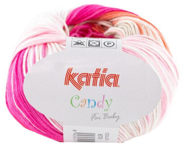 Strickgarn Katia Candy 678 Rose/White/Stone Grey Strickgarn