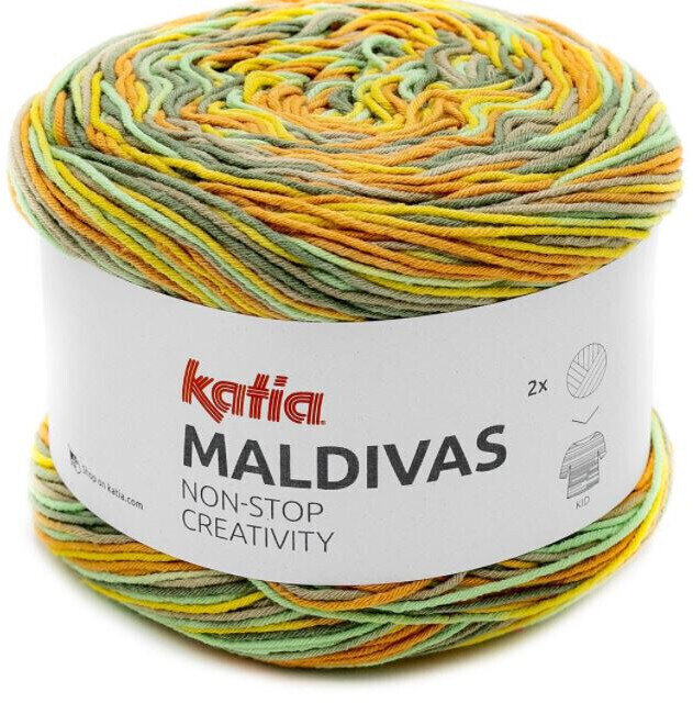 Strickgarn Katia Maldivas 84 Green/Mustard Strickgarn