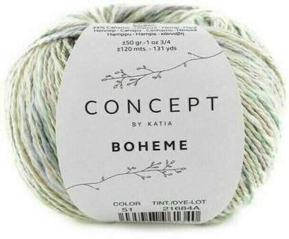 Fil à tricoter Katia Boheme 51 Mauve/Water Blue/Grey Fil à tricoter - 1