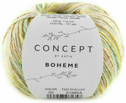 Fil à tricoter Katia Boheme 52 Light Yellow/Light Green/Very Light Rose Fil à tricoter - 1