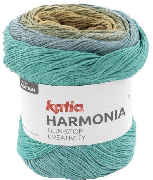 Fil à tricoter Katia Harmonia 209 Green/Water Blue/Beige Fil à tricoter