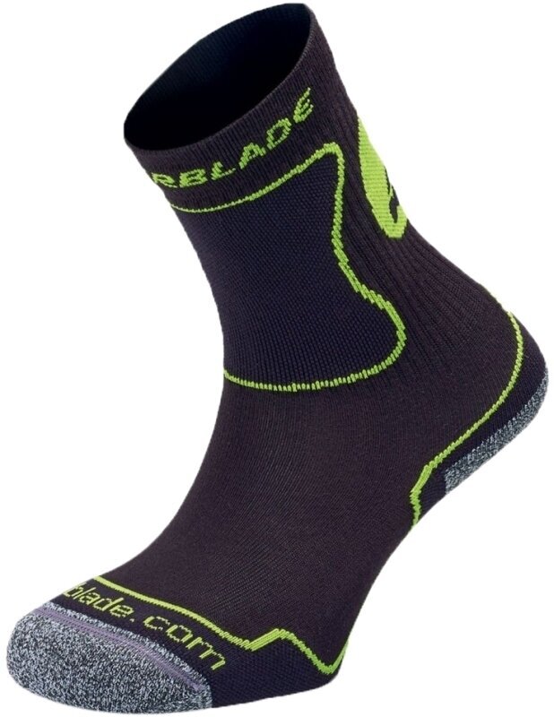 Cyklo ponožky Rollerblade Kids Socks Black/Green XS Cyklo ponožky