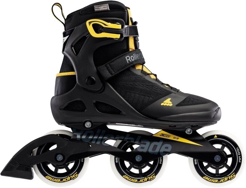 Patins em linha Rollerblade Macroblade 100 3WD Black/Saffron Yellow 46 Patins em linha