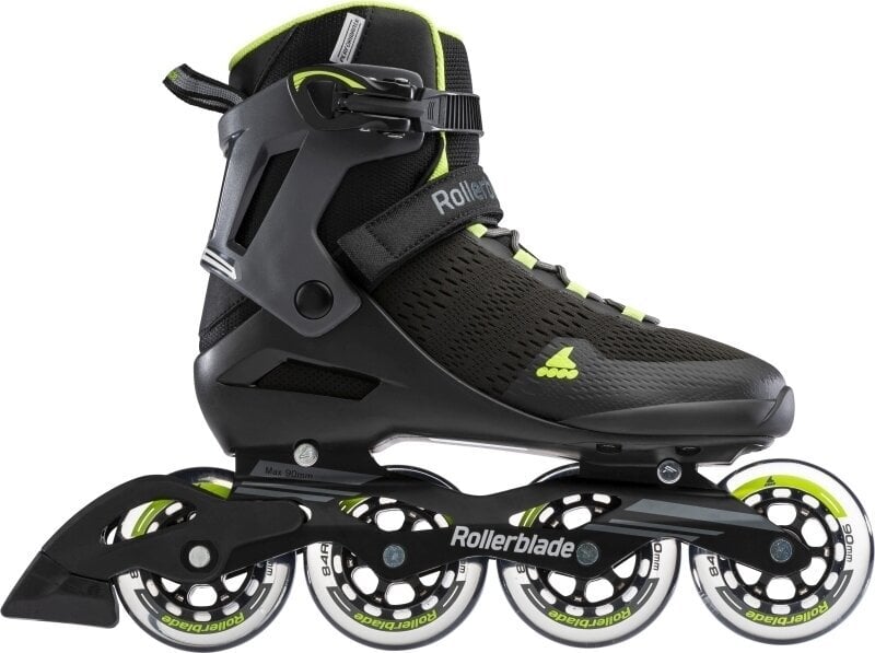 Rollers en ligne Rollerblade Spark 90 Black/Lime 42,5 Rollers en ligne