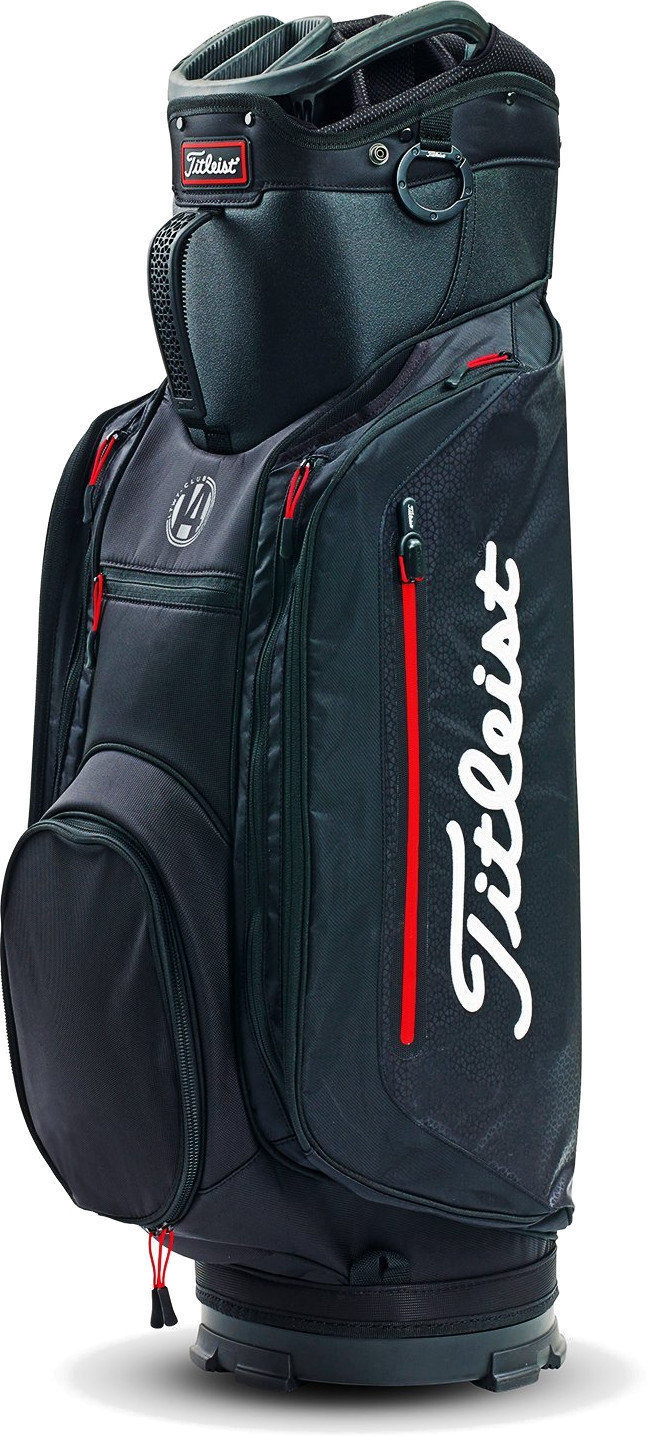 Saco de golfe Titleist Lightweight 14 Cart Black/Black/Red Cart Bag