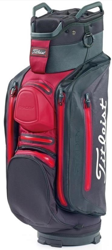 Чантa за голф Titleist StaDry Deluxe Black/Rhubarb/Black Cart Bag